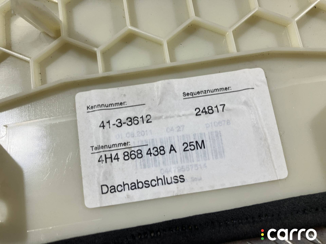 Потолок Audi A8 D4/4H 2009-2014, седан, левый руль, 4H4868438A, фото 10