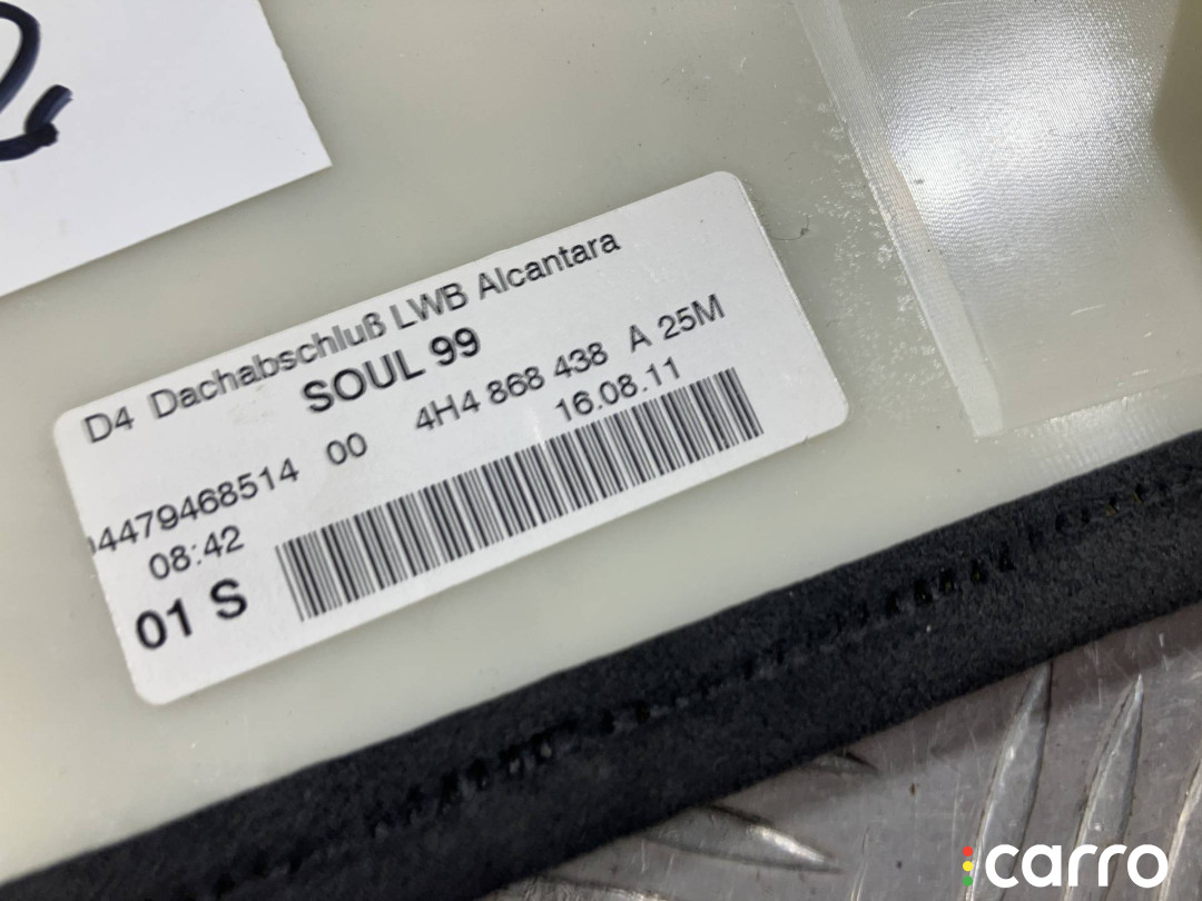 Потолок Audi A8 D4/4H 2009-2014, седан, левый руль, 4H4868438A, фото 11