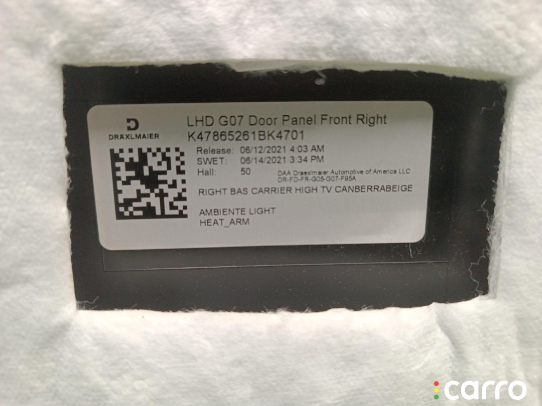 обшивка двери передней правой BMW X7 G07 2018-2022, внедорожник 5 дв., левый руль, 5A1C788, фото 10
