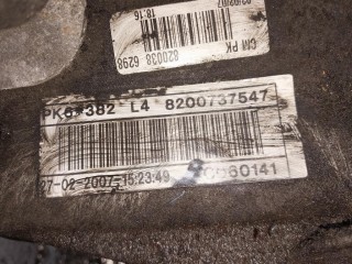 КПП механическая (МКПП), ориг. номер PK6382, 8200386298, 8200737547, Renault Scenic 2 поколение [рестайлинг] 2006-2009