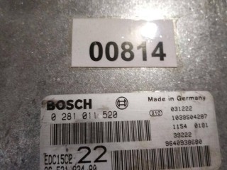 Блок управления двигателем, ориг. номер EDC15C2, 0281011520, 9652183480, Peugeot 406 1999-2004